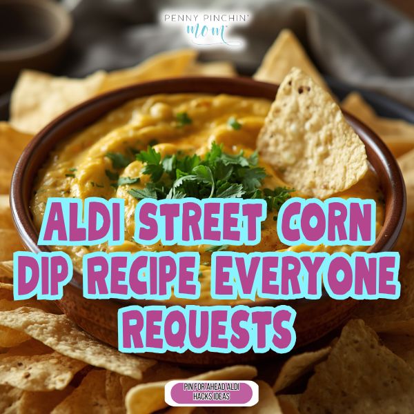 Aldi Street Corn Dip Recipe Everyone Requests Aldi street corn dip recipe: creamy dip in bowl with corn, mayo, cotija cheese, and cilantro ready to serve.