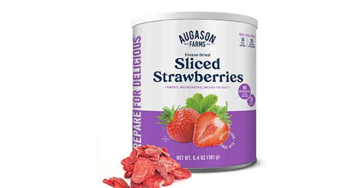Augason Farms Freeze Dried Sliced Strawberries Can, 18 Servings Can – Just $17.10! Augason Farms Freeze Dried Sliced Strawberries Can, 18 Servings Can – Just $17.10!