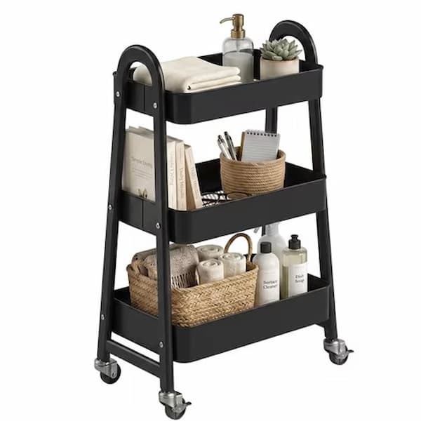 Gianna 3-Tier Utility Cart with Lockable Caster Wheels only $15.99! Gianna 3-Tier Utility Cart with Lockable Caster Wheels deal