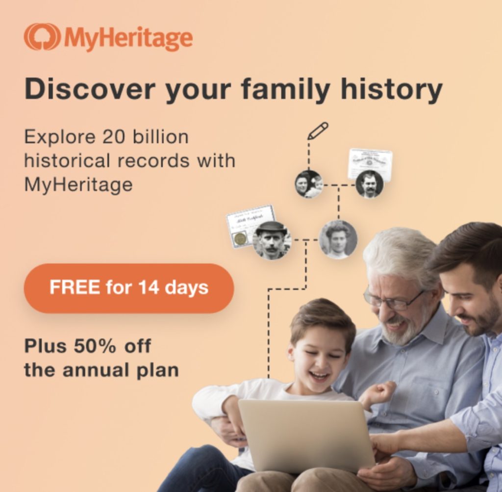 MyHeritage: Free 14-Day Trial + 50% off Subscriptions!